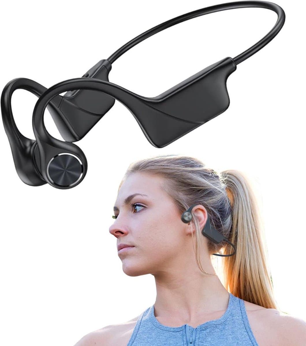 DailySupplies® Bone Conduction Headphone - Koptelefoon voor Activiteiten - Draadloos - Bleutooth - Zwart