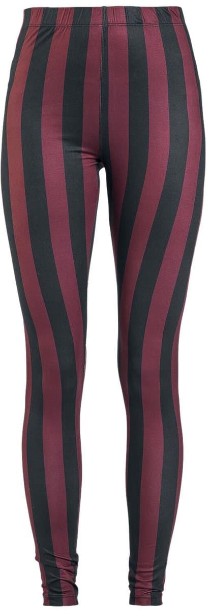 Gothicana Zwart/rood gestreepte legging - Dames - L