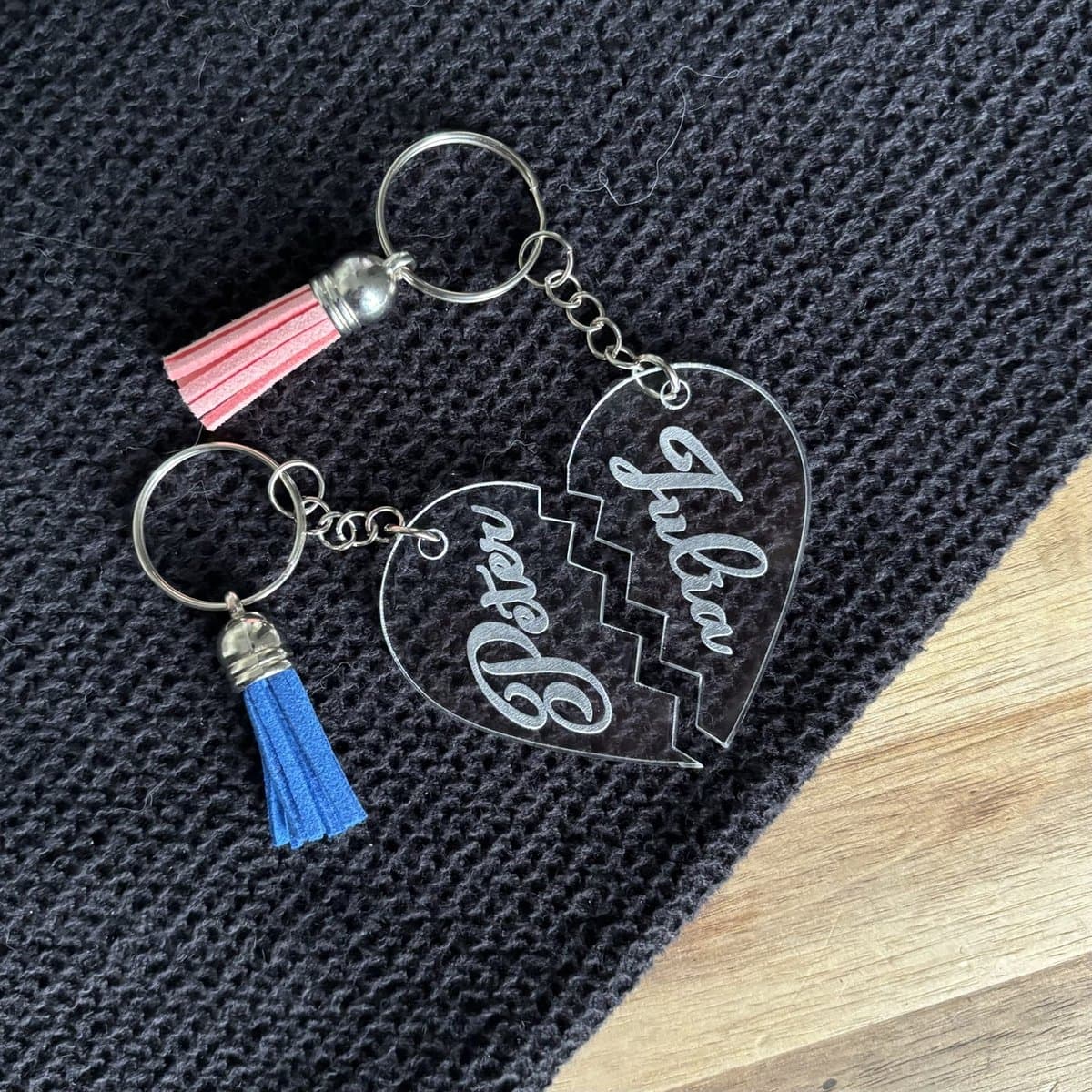 Hart sleutelhanger in 2 delen - sleutelhanger - Best friends - hart - valentijn cadeau