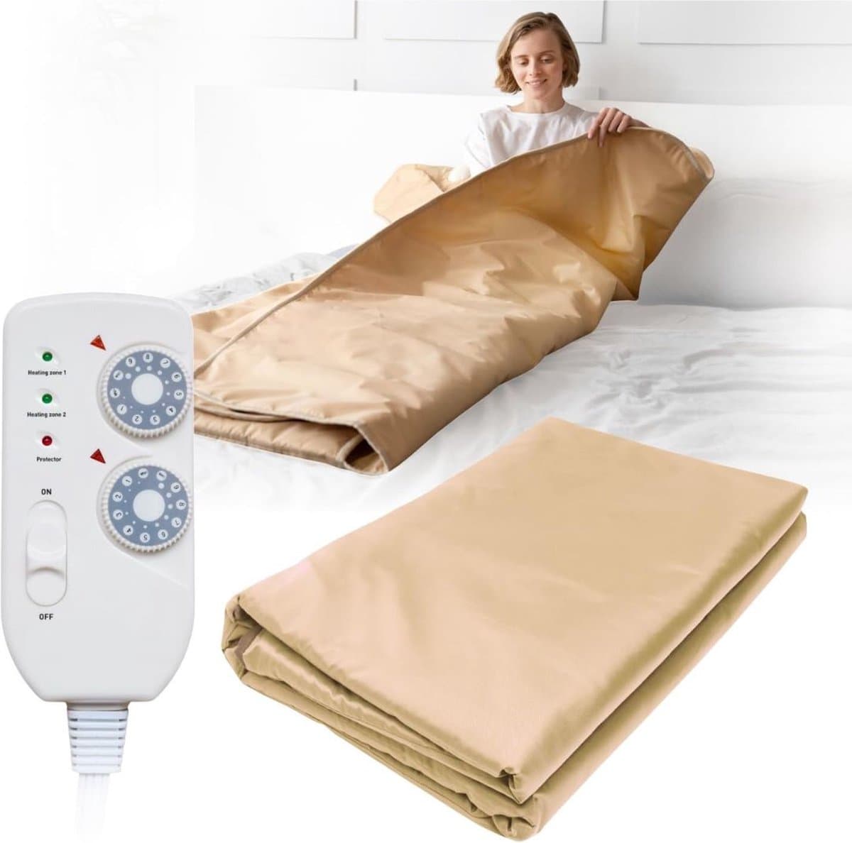 VELTRR® Infrarood Deken - Warmtedeken - 180x220cm - Beige