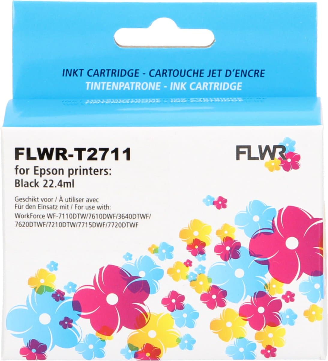 FLWR - Cartridges / Epson 27XL T2711 / zwart / Geschikt voor Epson