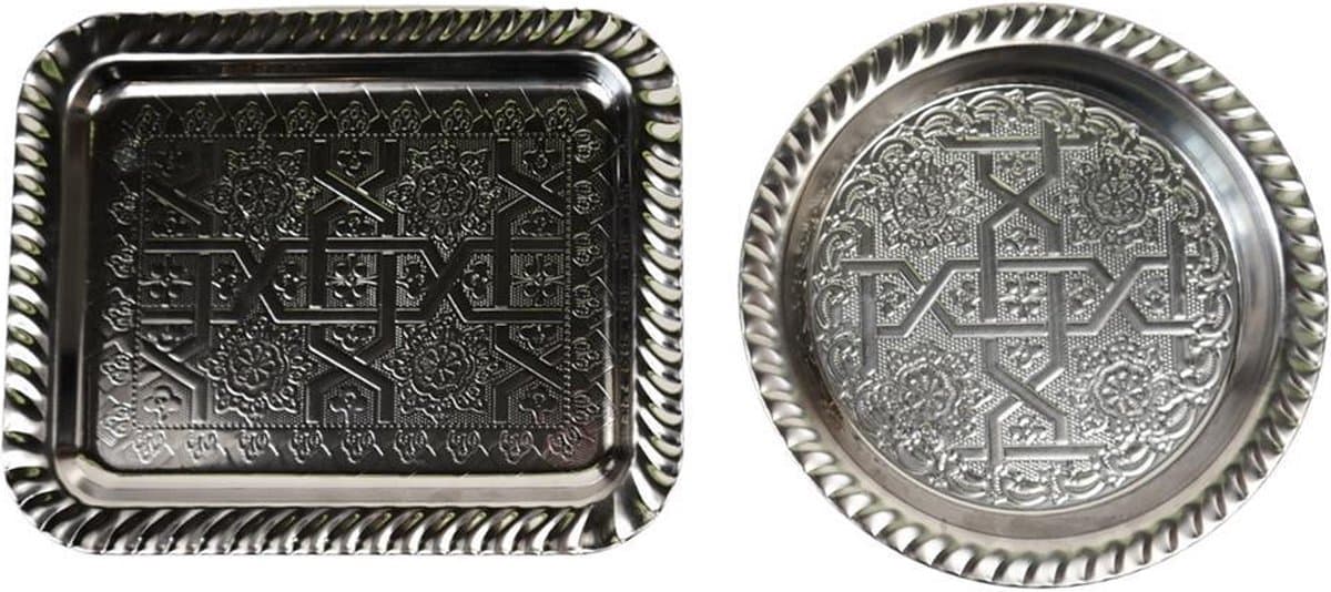 Dienblad van metaal - 22 x 18 cm - Zilver