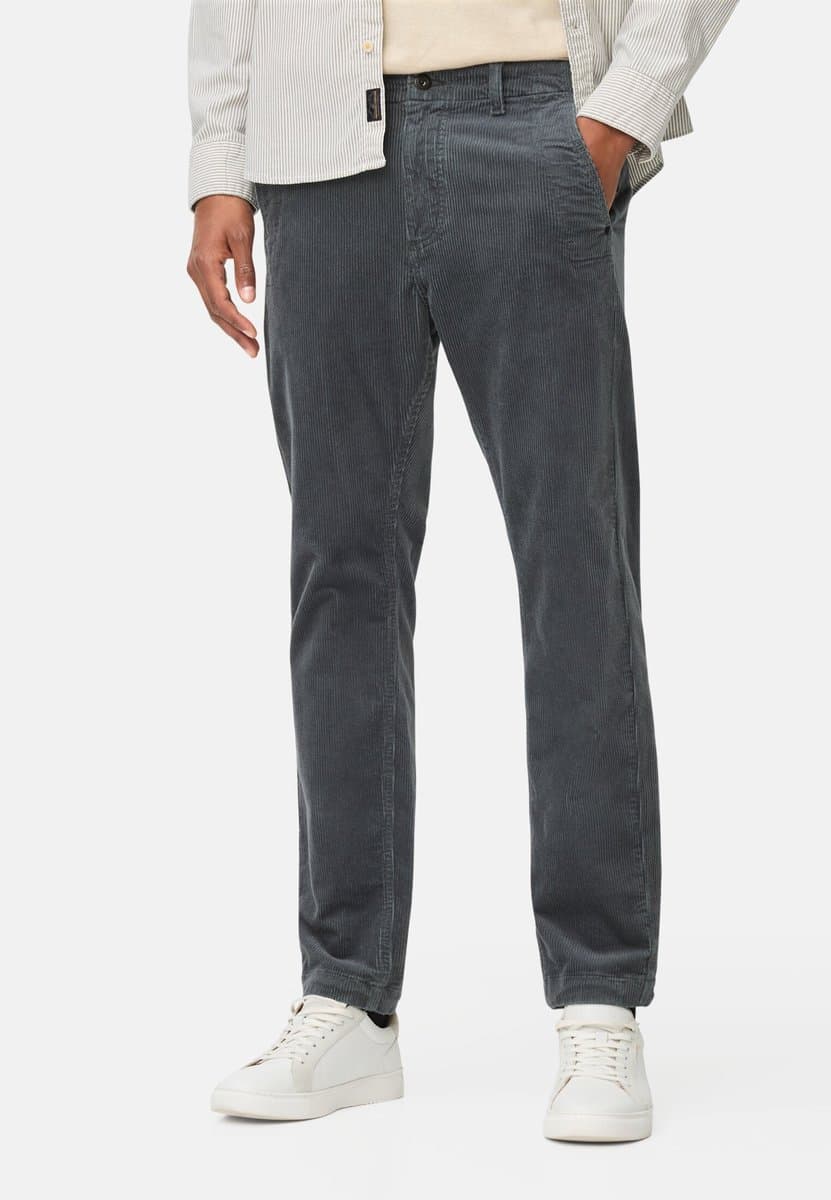 camel active Regular fit chino broek van corduroy - Maat menswear-35/32 - Inktblauw