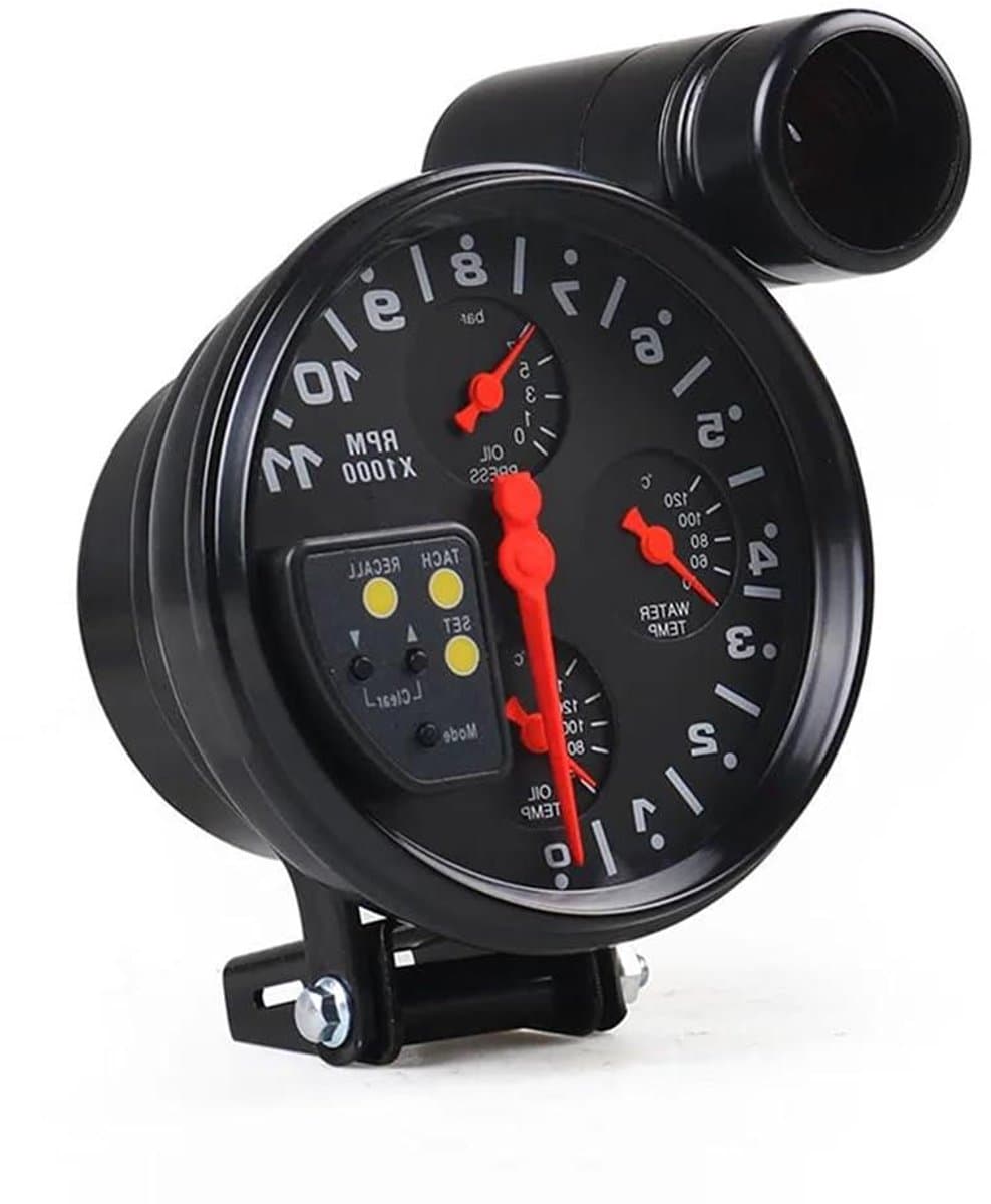 Auto Toerenteller - Motor Monitor - Prestaties Meten - 4-in-1 Display - 5 Inch - Zwart