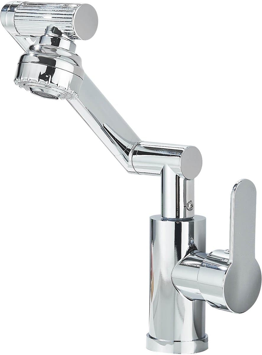 Chroom Wastafelkraan met 2 Waterstanden & 360° Draaibare Uitloop - Modern Design, Enkele Hendel, Voor Badkamer