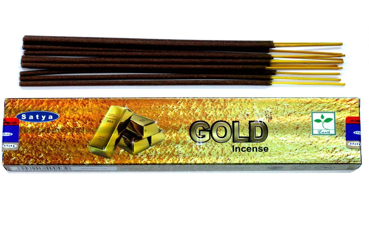 Satya Gold Wierookstokjes - 1 Doosje 15 Gram - Wierook Stokjes - Premium Wierook
