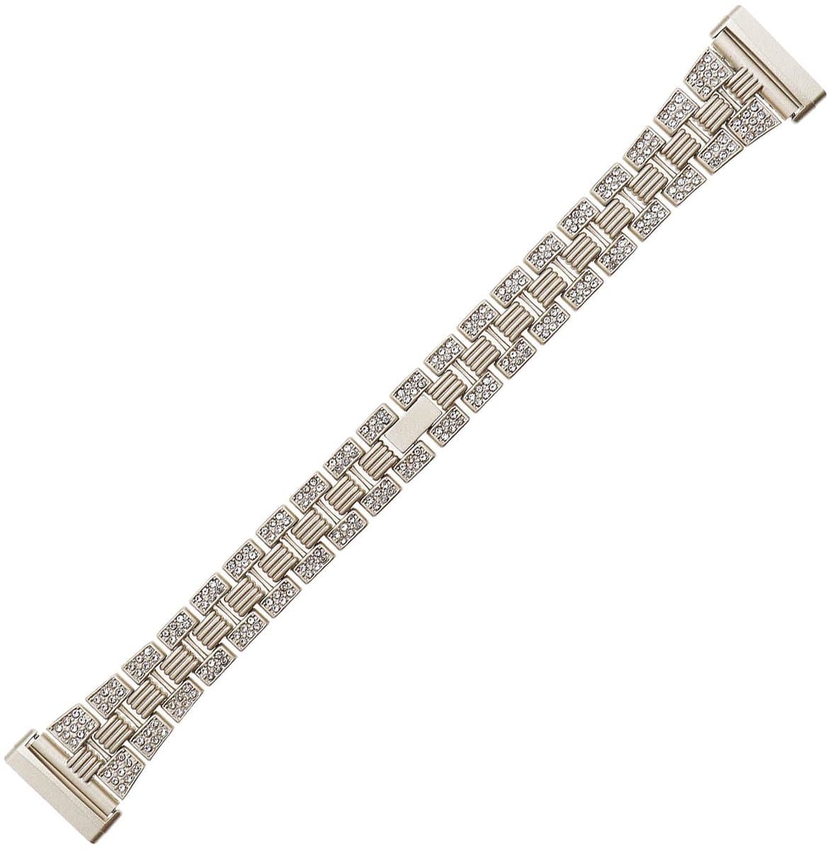 Golden crown - Horlogeband - Compatibel met Fitbit Versa 3/Sense - Glanzende Strass - Verstelbare Polsband - Metaal - Sieraden Armband - Geschikt voor