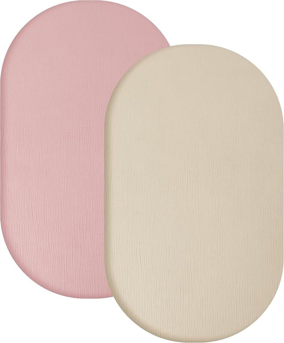 Hydrofiele Baby Hoeslaken Wieg - 2 stuks - Kinderwagen matras - Hoes voor babymatras - 80x40 cm - mousseline wieglaken - wieghoes - kinderwagen matrashoes - Aankleedkussenhoes