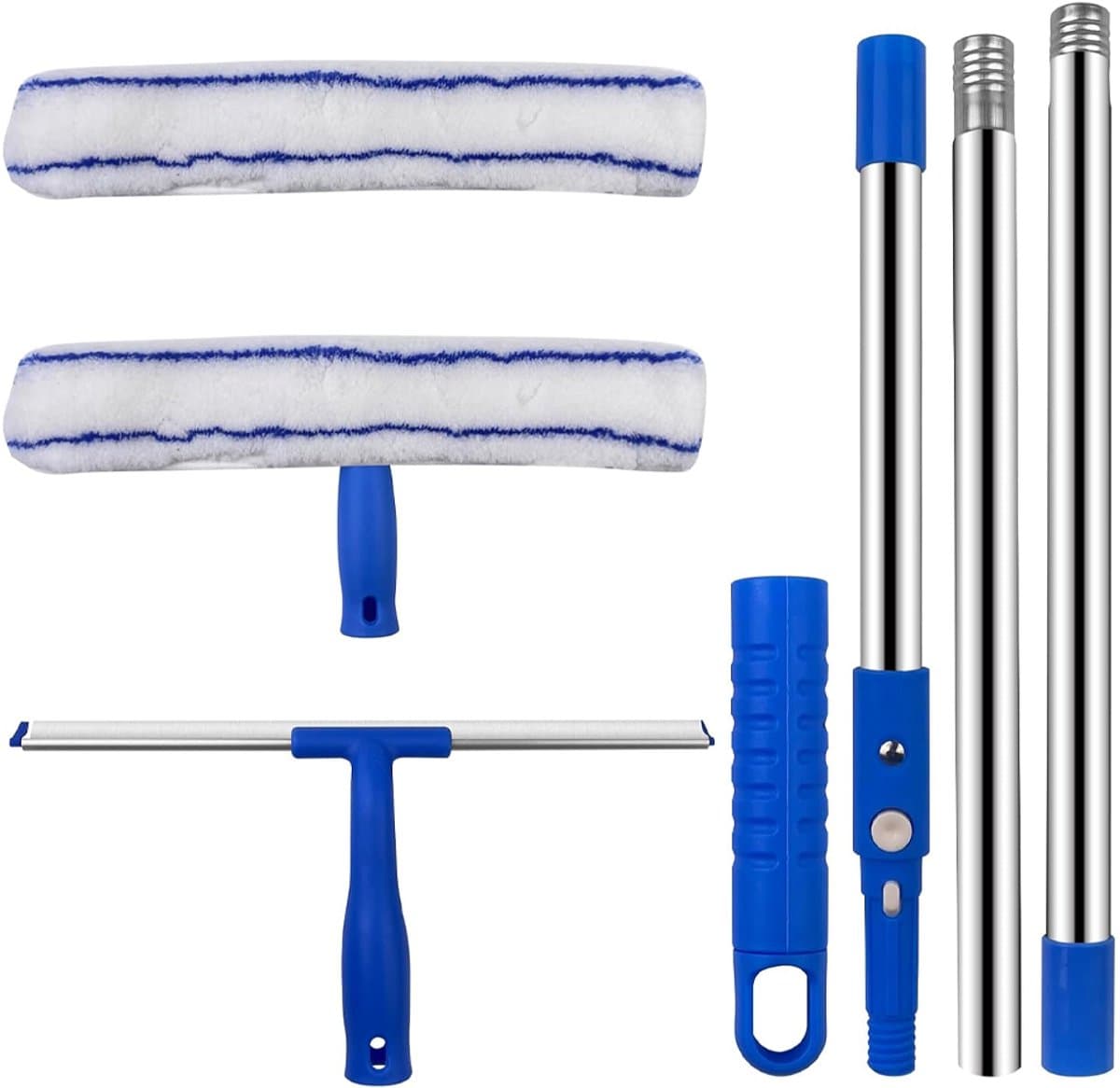 OUYLAF 2-in-1 raamreinigingset - ruitenwissers - ruitenwasser - Met telescopische handgreep - raamtrekker - raamtrekker professioneel
