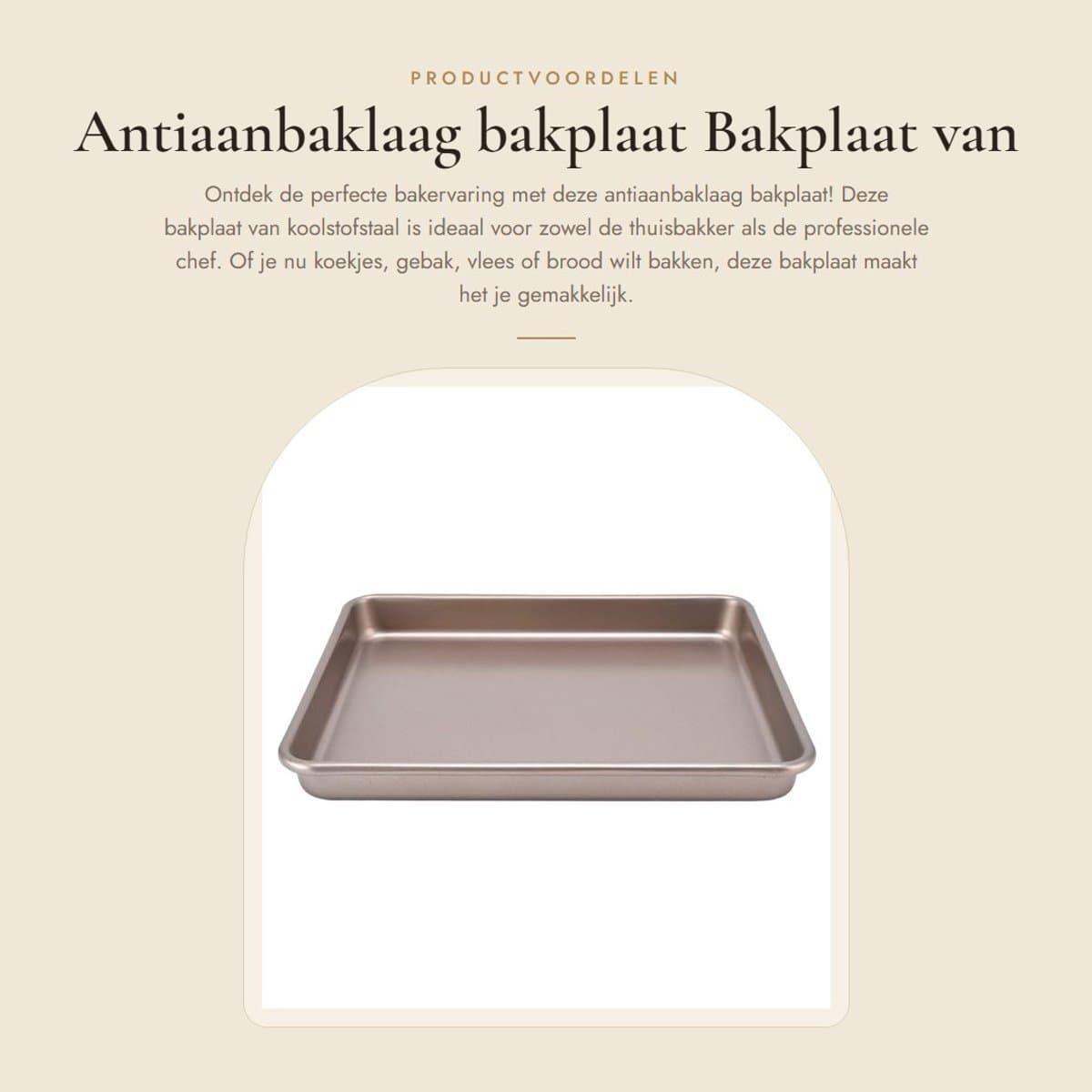 Dailygoods- Bakplaat Antiaanbaklaag - Bakvorm Koolstofstaal 32x26x3 cm - Ovenplaat - Bakvormen - Duurzaam - Gelijkmatige Warmte
