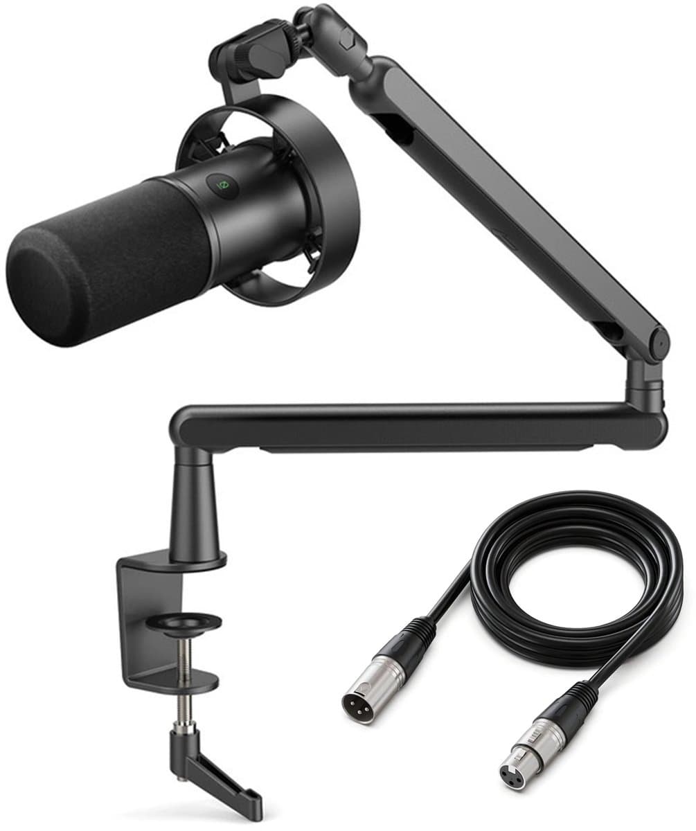 FIFINE T688W XLR - USB / XLR - Dynamische Microfoon - Met Boom Arm - Streaming - Podcasting - Gaming - Geschikt voor PS4 / PS5 / PC - Zwart