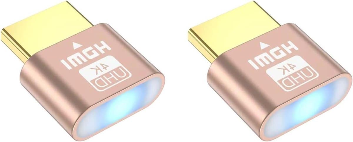 HDMI Dummy Plug - Virtuele Monitor Emulator - HDMI Connectiviteit Oplossen - EDID Emulatie - 2 stuks - Zwart
