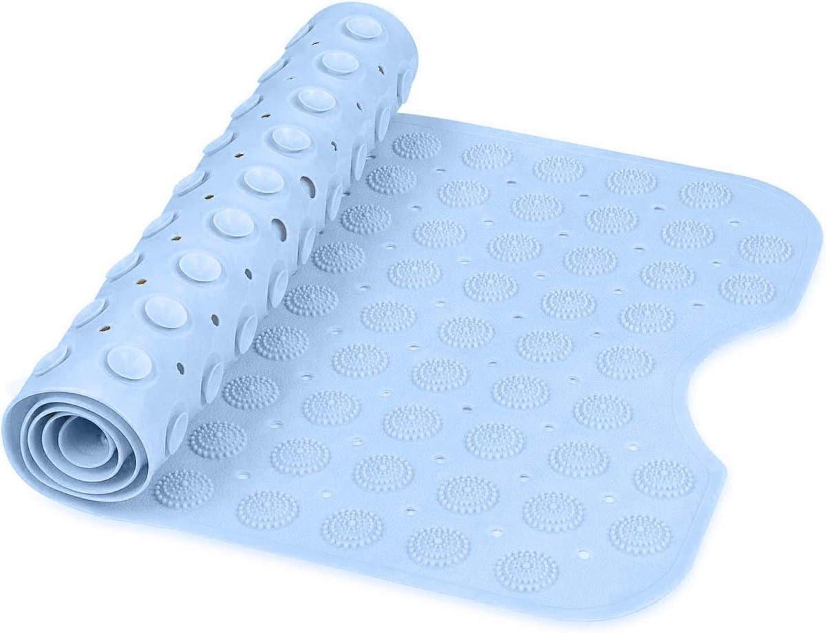 Antislip Badmat - Douchemat Vloermat - Veilig Douchen - Massage Textuur - 100x40 Cm - Blauw