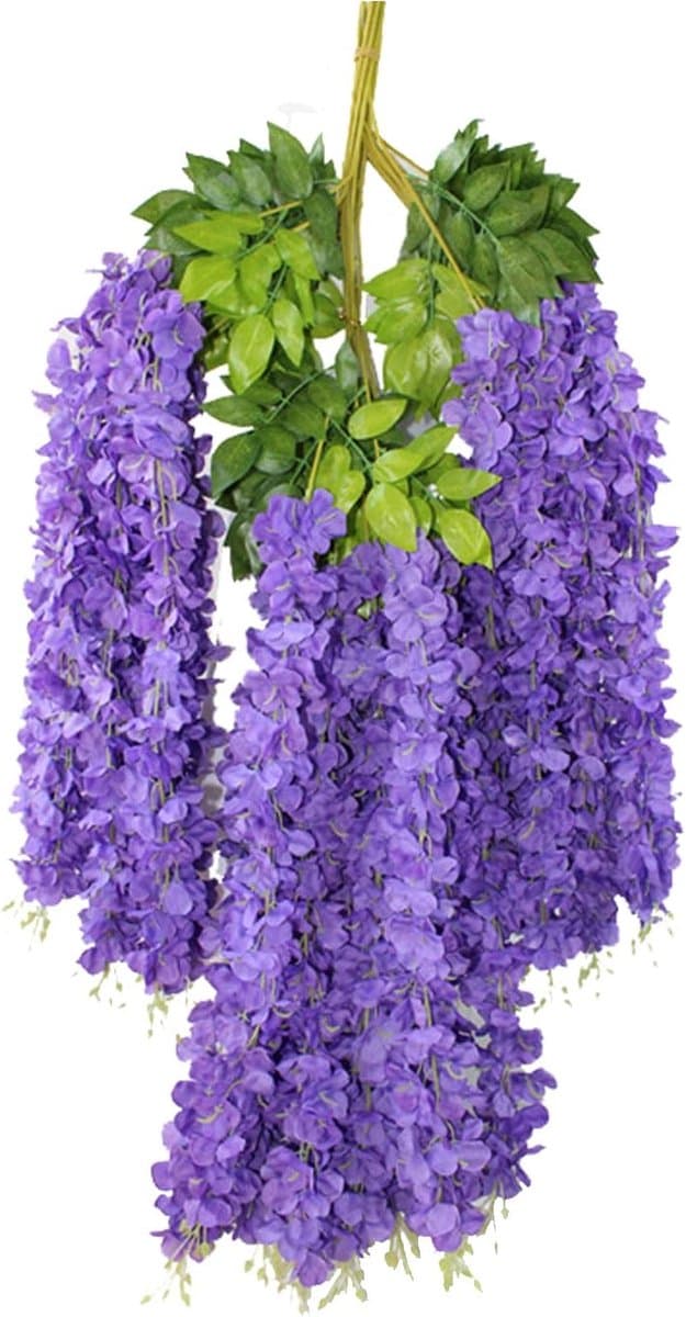 Nep Blauweregen Wijnstok - Hangende Planten - Decoratie - Zijde Materiaal - 110 cm - Paars
