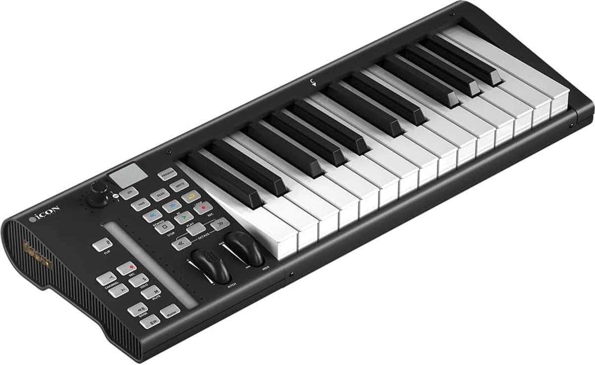 MIDI Keyboard Controller - Muziek Productie - Studio Opnames - 25 Aanslaggevoelige Toetsen - 52 x 19 cm - Zwart