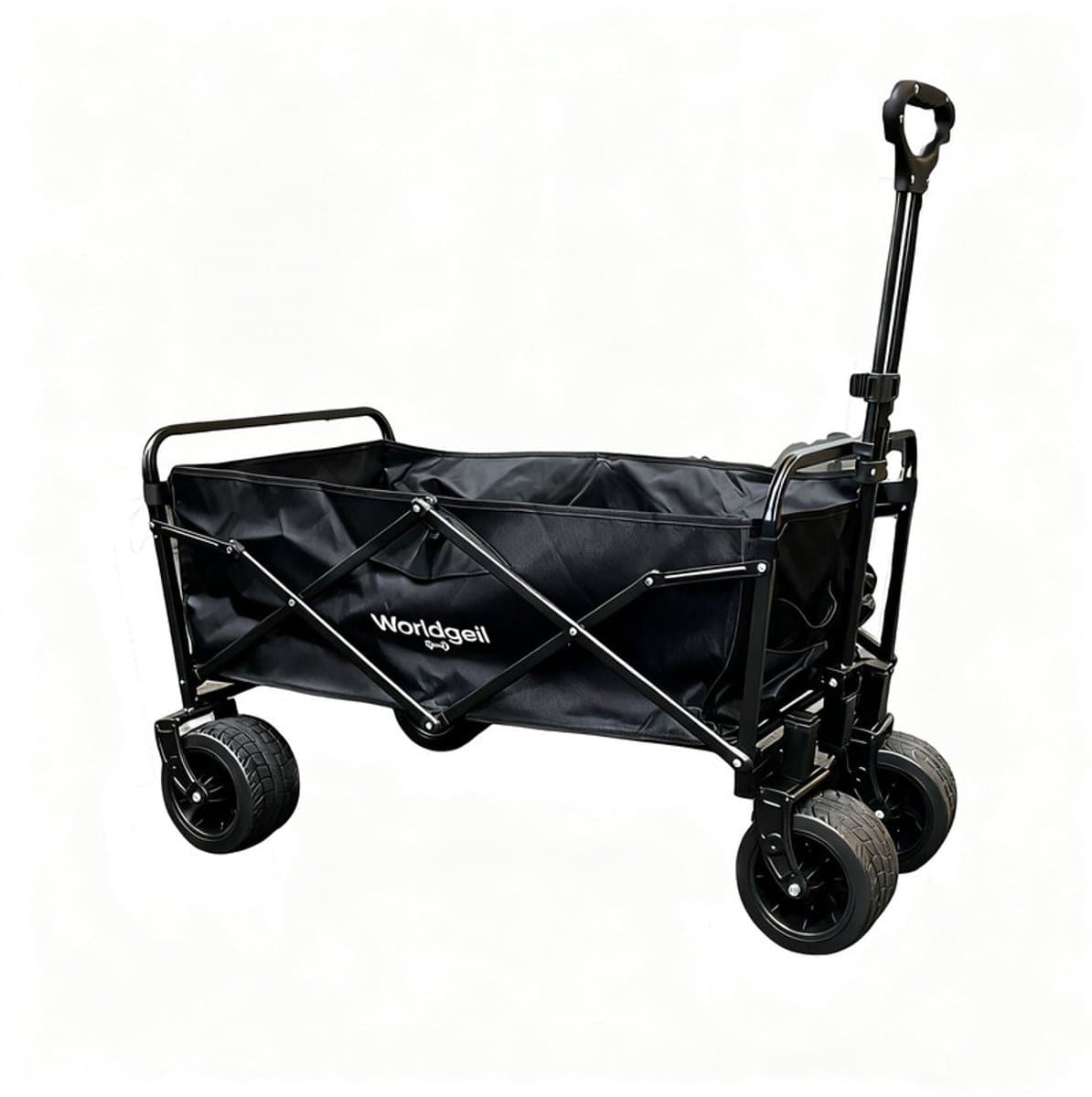 NETTLIFE - Opvouwbare transportwagen met 4 wielen - Robuuste tuinwagen van Oxford stof - Geschikt voor camping strand en boodschappen
