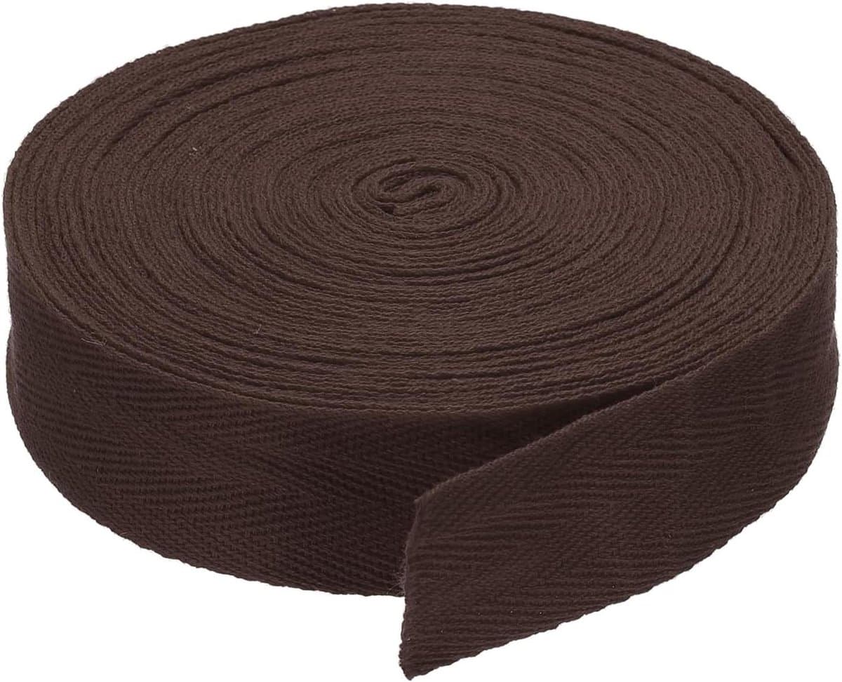 Katoen Twill Tape - Lint Biaisband - Kleding Versieren - Visgraat Patroon - 10 meter - Donker Koffie