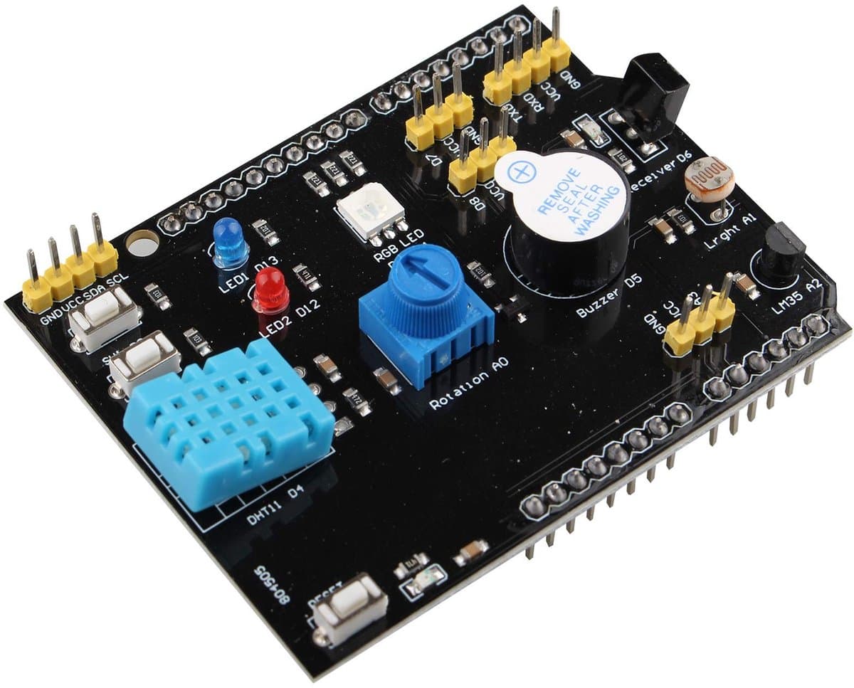 aladdien - Uitbreidingskaart Module 9 in 1 - Multifunctionele Sensoren - Ideaal voor Arduino Projecten - Compact Formaat - Vochtigheid- en Temperatu..