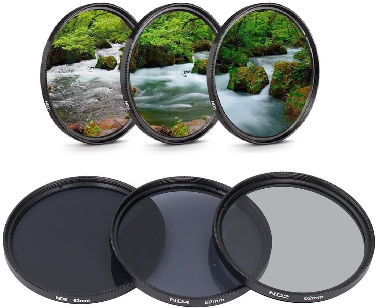 Store_9 - ND-filterset - ND2 ND4 ND8 - Hoge kwaliteit neutrale dichtheid - 62 mm - Anti-kras optisch glas - Voor cameralenzen - Lichtversterking