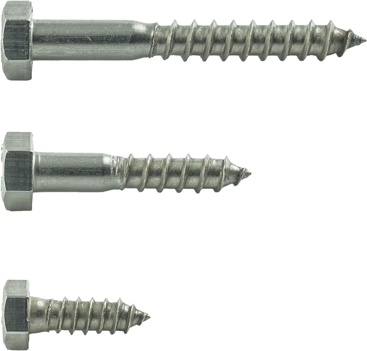 Houtschroeven Zeskant - Sleutelbouten DIN 571 - Robuuste Verbindingen - Roestvrij Staal A2 - M10 x 180 mm - Zilverkleurig