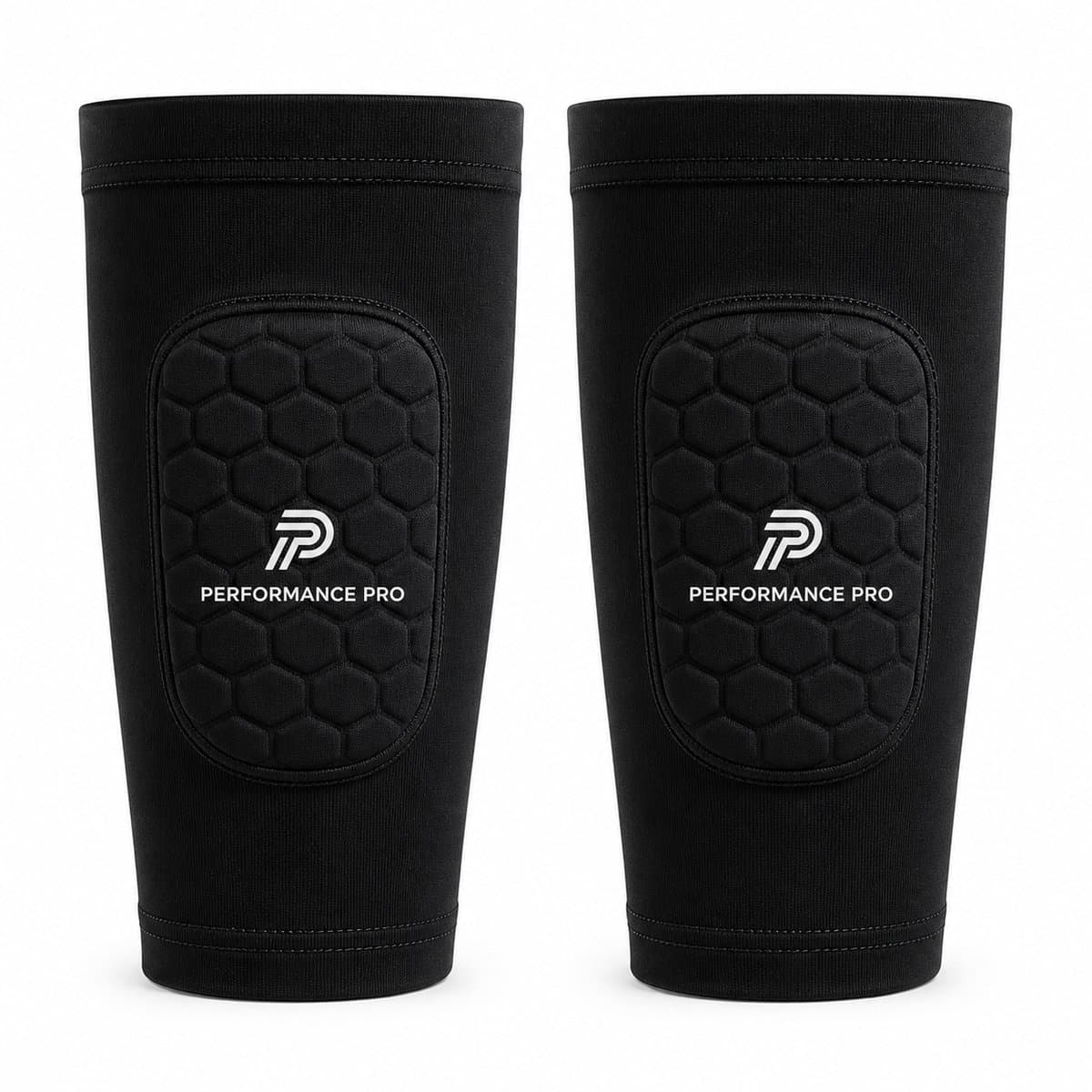 Scheenbeschermer Sleeves Voetbal Zwart – Ingebouwde Mini Scheenbeschermers – Maat S – Antislip – 10x6 cm – Inclusief Opbergzakje – Performance Pro