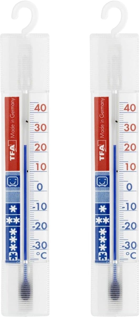 Koelkastthermometer Set - Vriezer meter - Temperatuur controleren - Geen batterijen nodig - Set van 2 - Wit