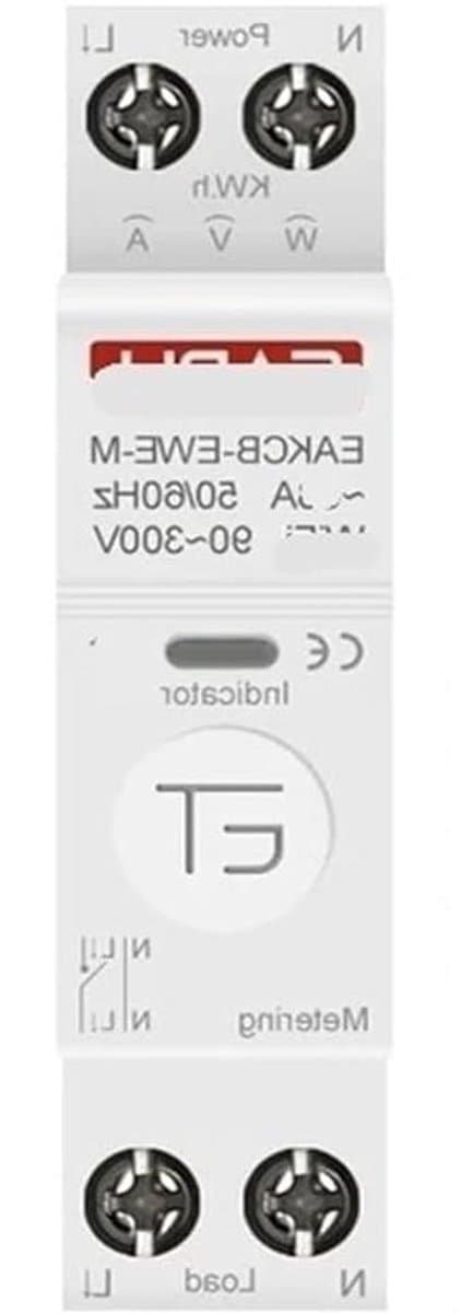 Stroomonderbreker - Energietimer - Energie Bewaken - Spraakafstandsbediening - 63 A - Grijs