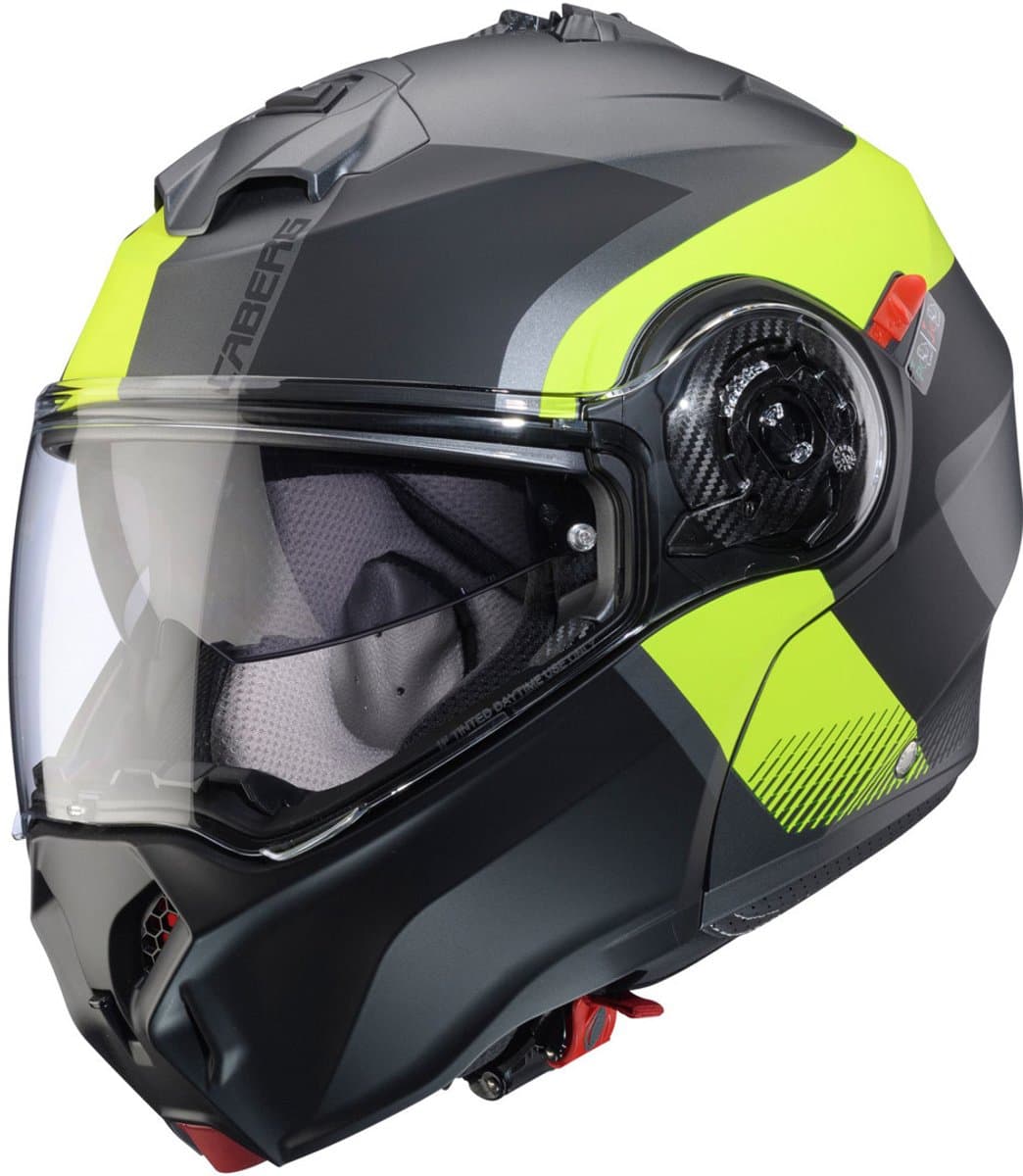 Caberg Duke Evo Indy Mat Grijs Geel Systeemhelm - Helm
