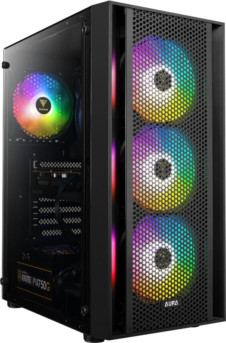 AMD Ryzen 5 5600 RGB Game Computer / Gaming PC - 16GB (2x8) RAM - 500GB SSD - RTX 4060 8GB - Windows 11 Pro - Aura GC2