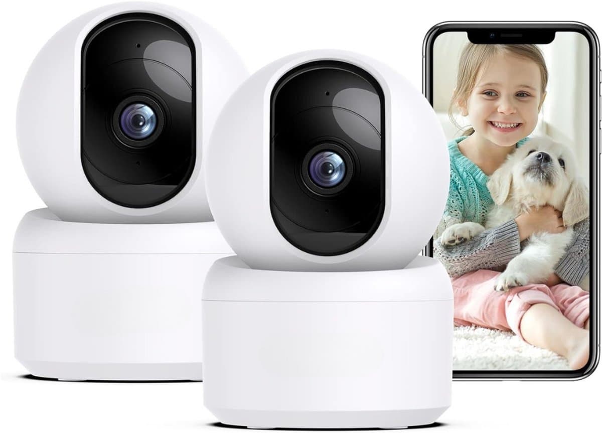 Huisdiercamera Met App - Babyfoon - Monitor Met Nachtzicht - Huisdier & Baby Camera - Draagbare Babyfoon Met Camera Bestverkocht – Hondencamera Met Bewegingsdetectie – Petcam Set van 2