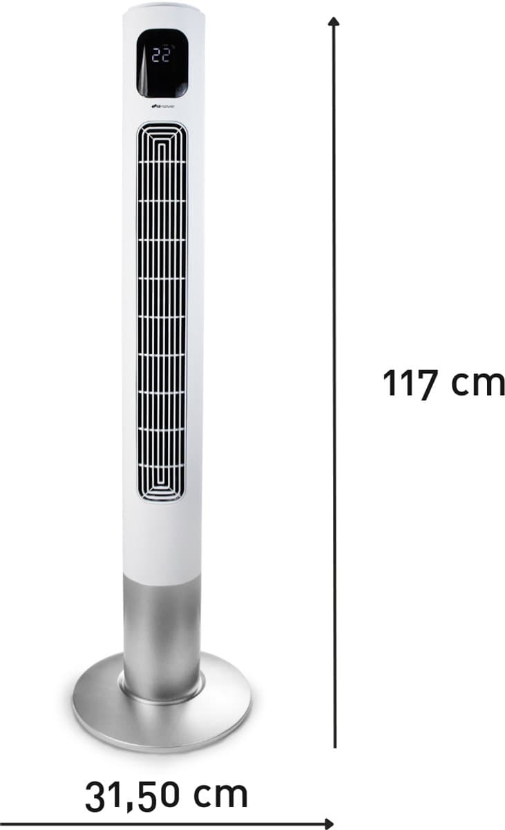 AIR AND ME Ventilator Fantasy - Kolomventilator / Staande Ventilator - 120cm + 20m² - 35W - 3 Blaassterktes - Slaapmodus - Wit