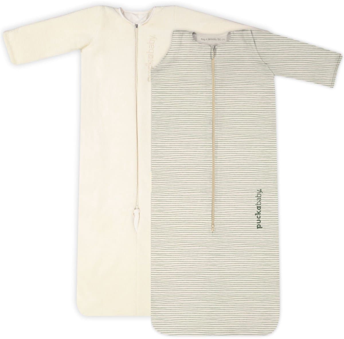 Puckababy Bag 4 Seasons slaapzak baby (6m-2.5j) - Green Stripes - TOG 0.25-2.0 - 4 seizoenen