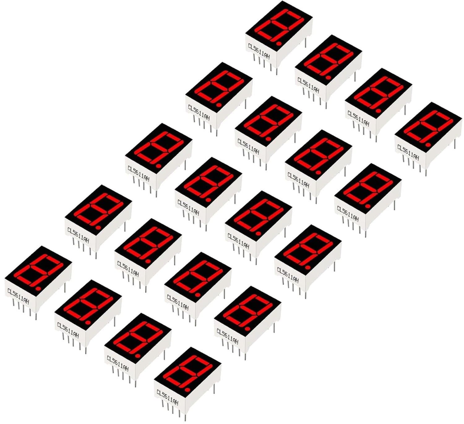 20 Stuks LED Display met Digitale Weergave, LED Buizen en Segmentdisplay voor Diverse Toepassingen