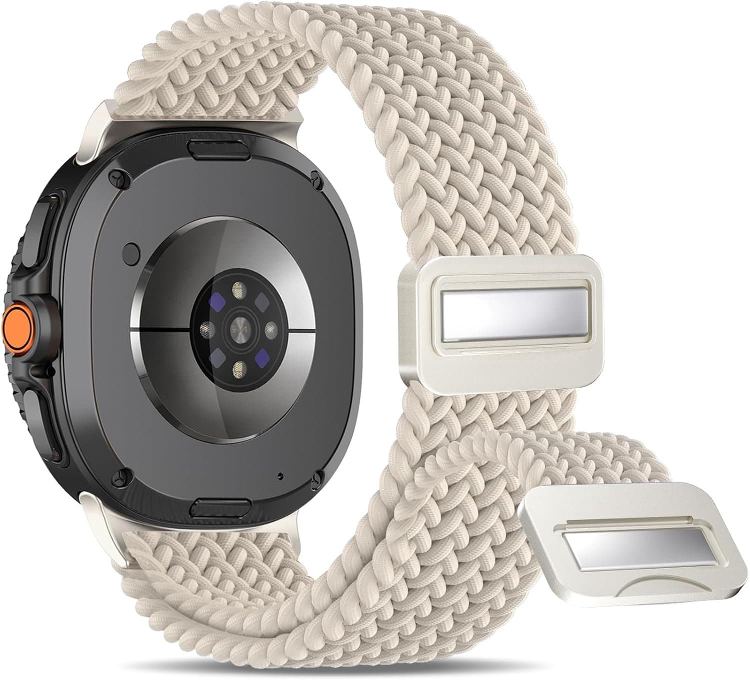 Armband voor Samsung Galaxy Watch 8 armband 40 mm 44 mm/8 Classic 46 mm, gevlochten magneet, elastisch nylon stof, sportarmbanden voor Samsung Galaxy Watch 8, dames en heren