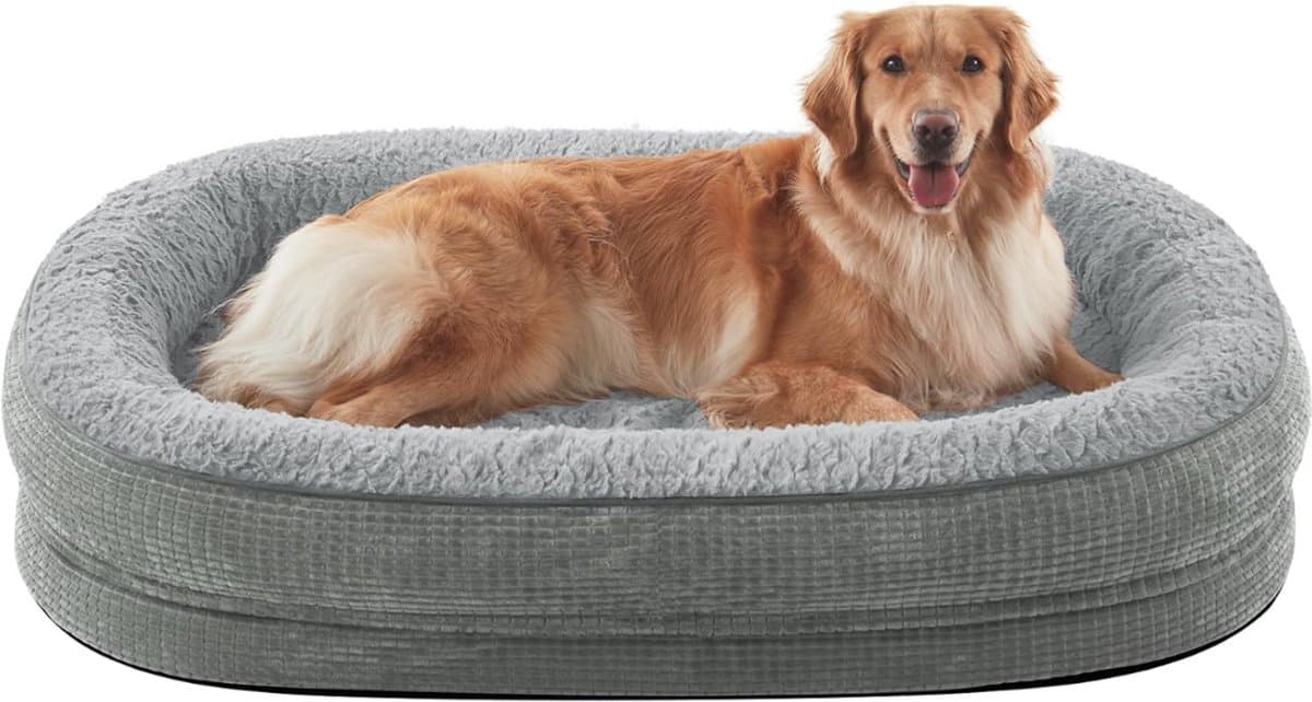 Ploutos® Hondenbed - Hondensofa - Hondenbank - Hondenmand - Lichtgrijs - 107cm x 81cm x 19cm