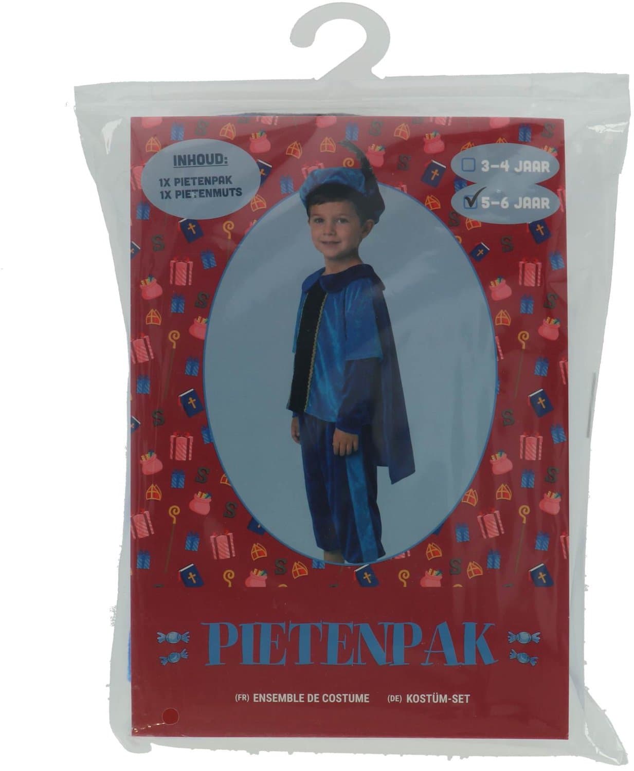 OttoSimon Pietenpak kostuum blauw cape 110-116 cm kind verkleed.