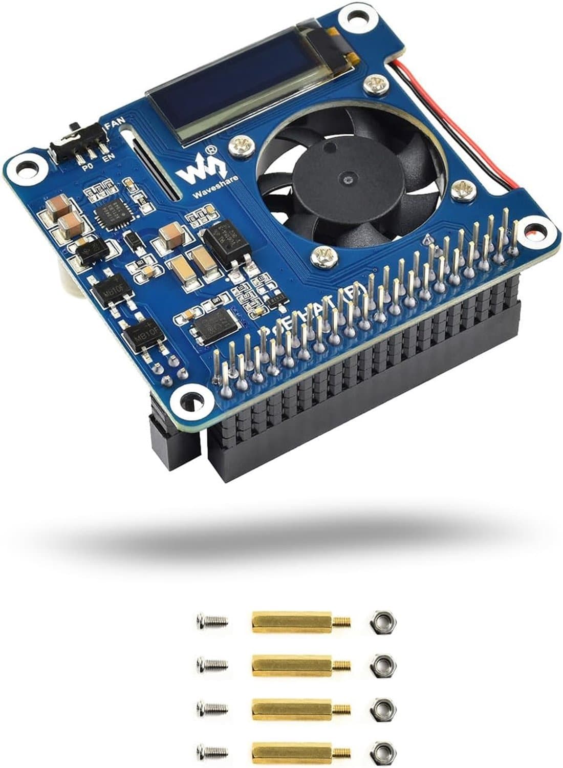 LUCKFOX Power over Ethernet Expansion Board (B), with Cooling Fan and OLED Monitoring, Supports 802.3af network - ShopVlot