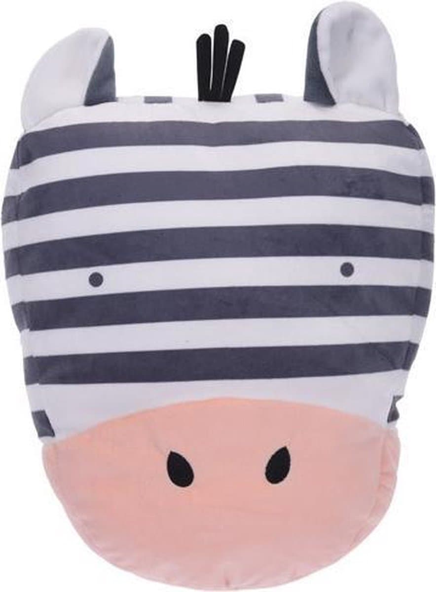 Tender Toys Knuffelkussen Zebra 39 X25 Cm Wit/zwart/roze
