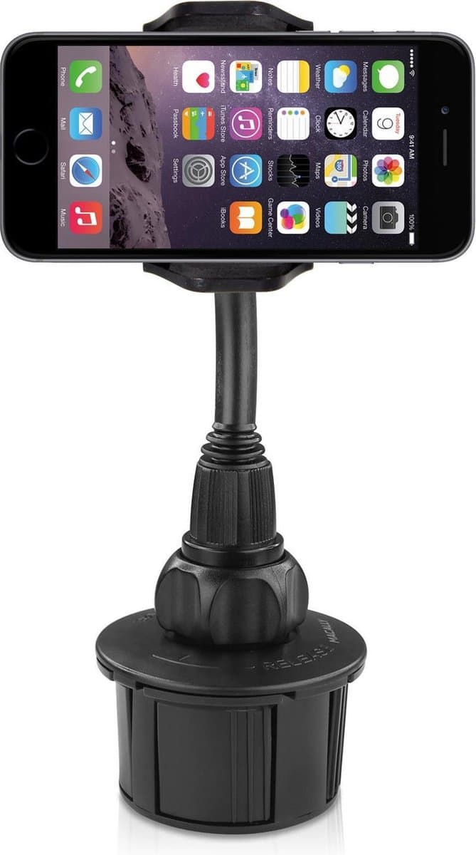 Macally MCUPXL verstelbare telefoonhouder voor in de autobekerhouder van de auto - Met 10 cm flexibele hals