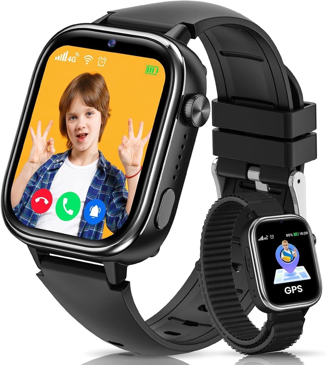 4G Smartwatch voor Kinderen met GPS, Waterdicht en Schoolmodus