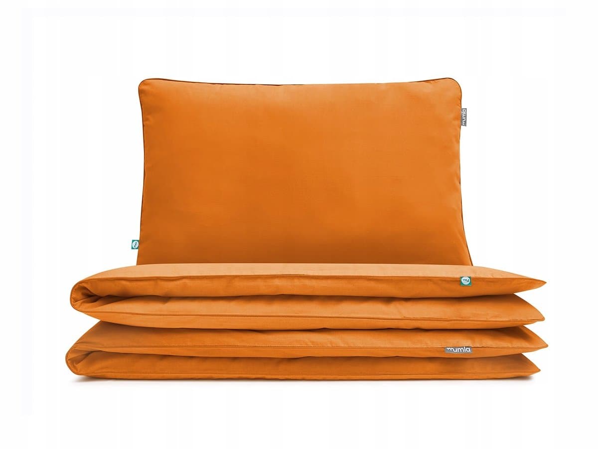 Basis Pomarańczowy Kinderbeddengoed Set 100x135cm + 60x40cm Katoen
