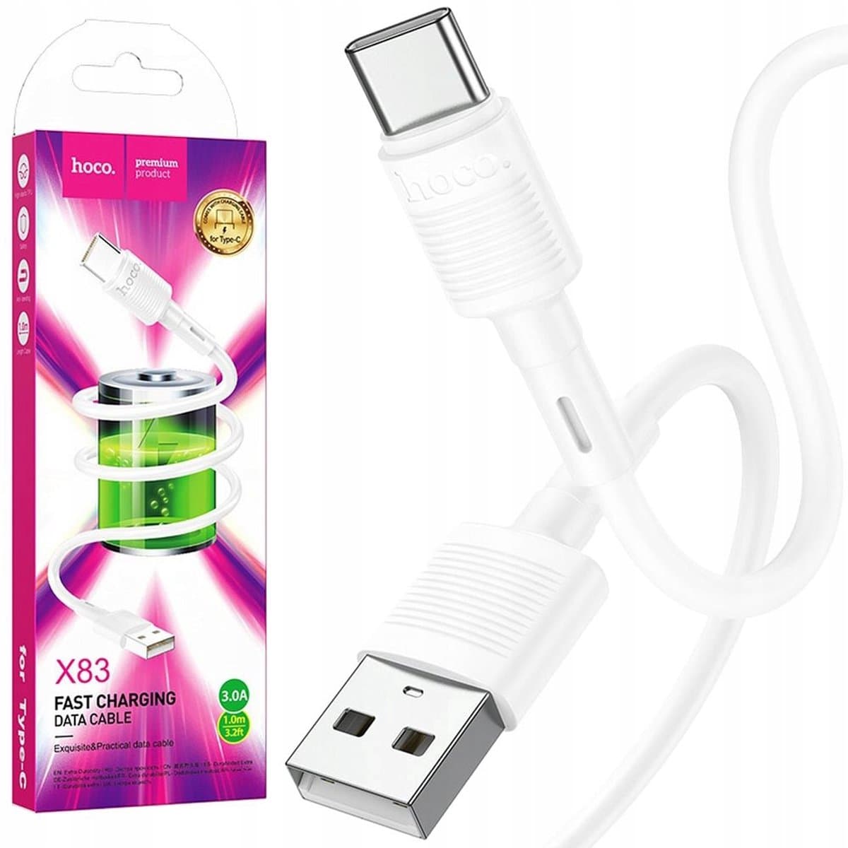 Hoco USB-A naar USB-C Kabel 3A 1m - Laden & Data