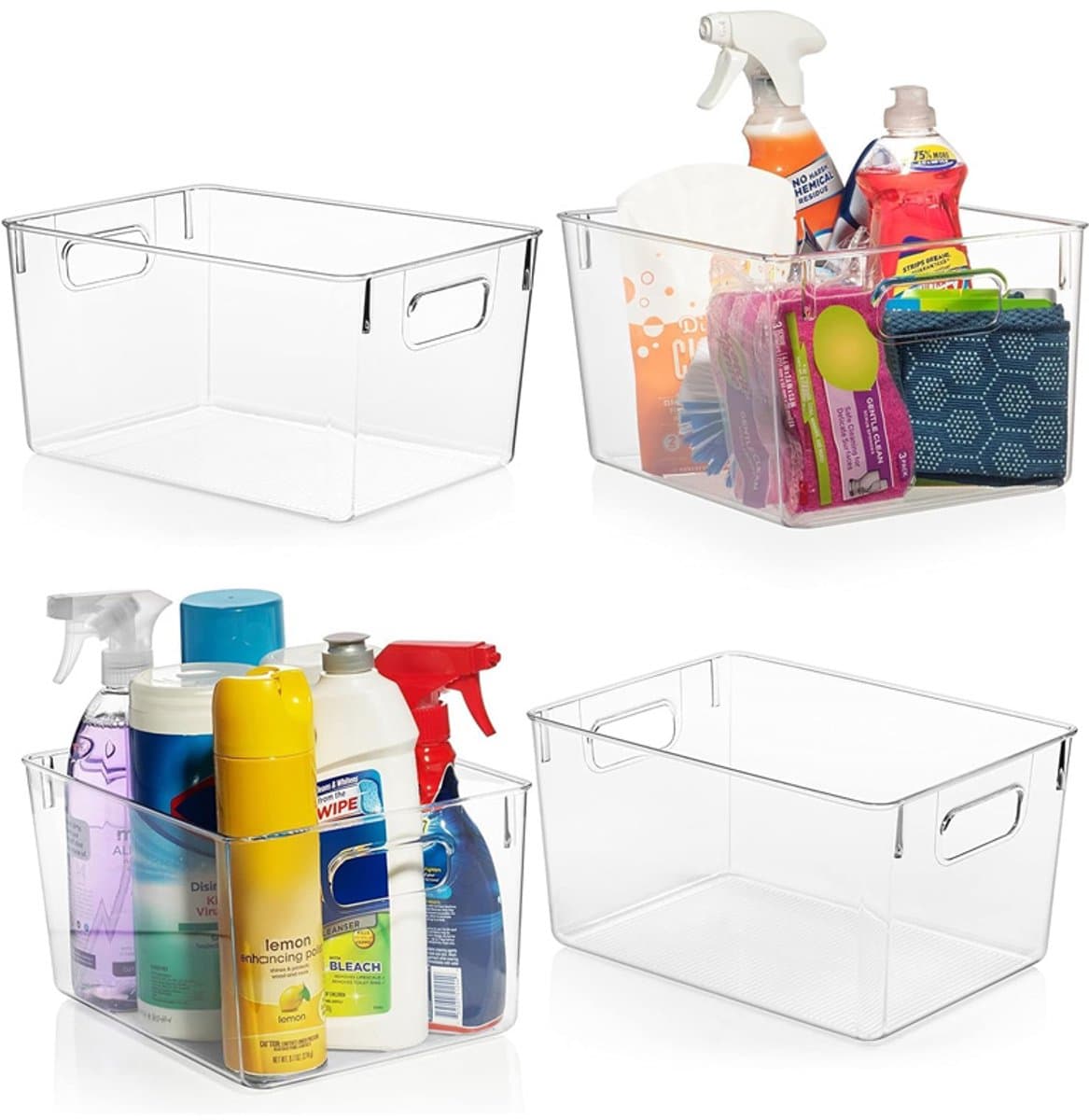 Cuhostki - Set Van 4 Koelkastorganizers - Lade - Organizers - Keukenorganizers - Opbergdozen - Doorzichtig - Stapelbaar