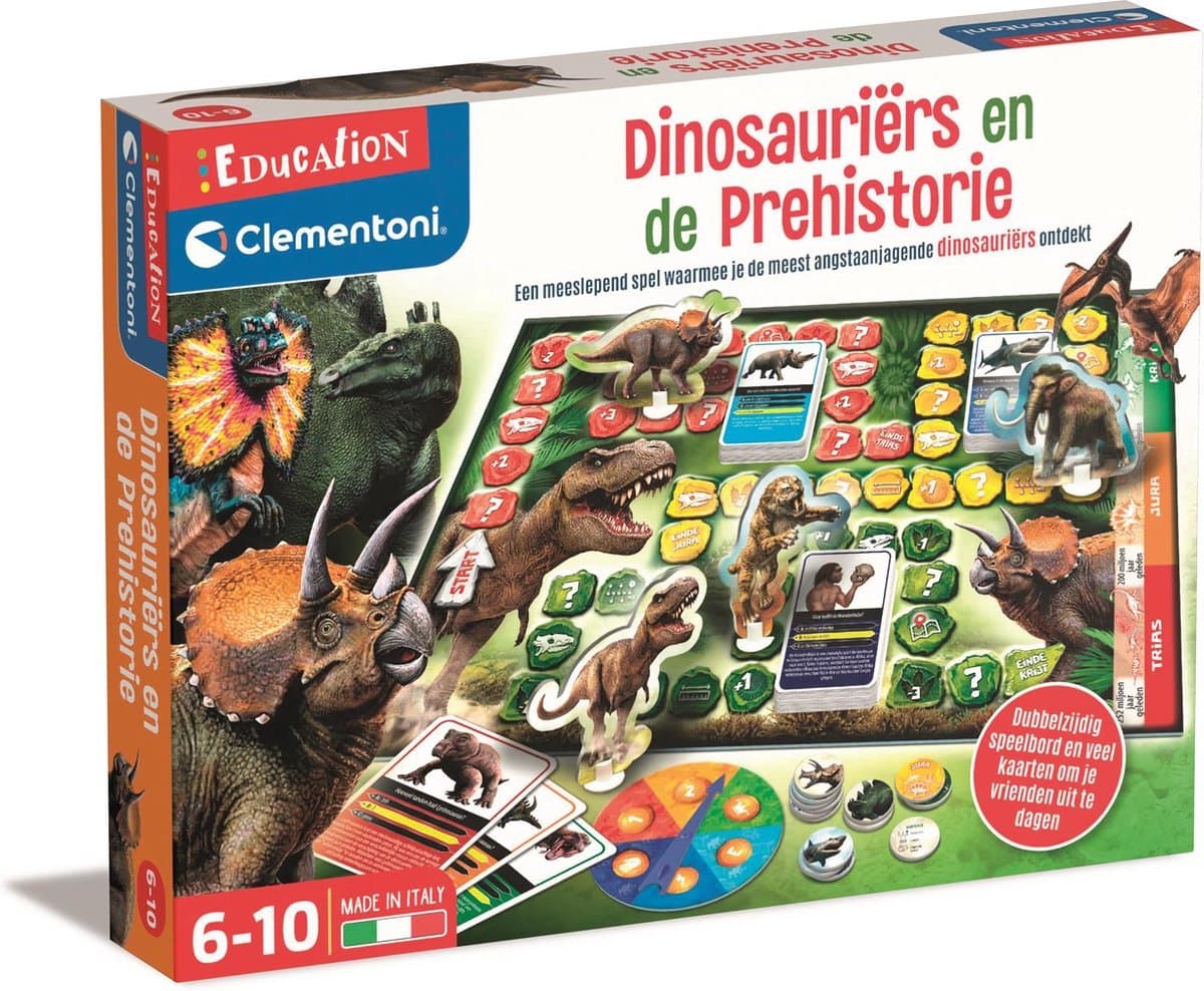 Clementoni educatief bordspel Dinosaurus - 35 x 40 cm, multikleur