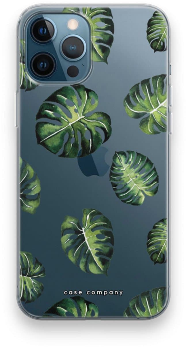 Case Company® - Hoesje geschikt voor iPhone 12 Pro hoesje - Tropische bladeren - Soft Cover Telefoonhoesje - Bescherming aan alle Kanten en Schermrand