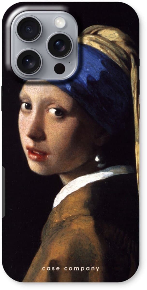 Case Company® - Hoesje geschikt voor iPhone 16 Pro Max hoesje - The Pearl Earring - Tough Case - Maximale Bescherming alle Kanten en Schermrand