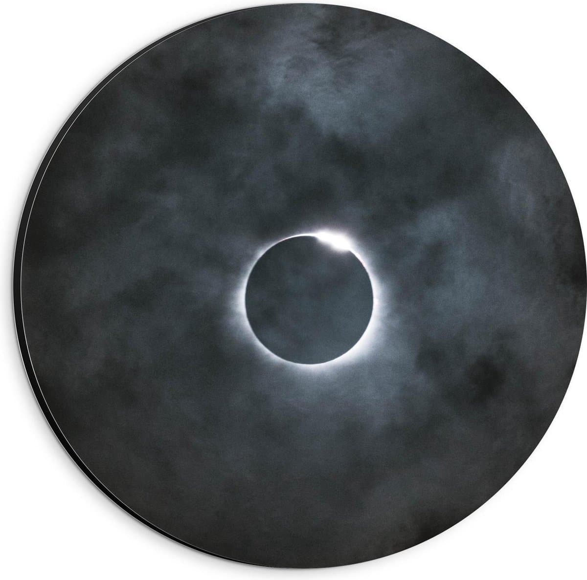 Dibond Wandcirkel - Maansverduistering - 20x20cm Foto op Aluminium Wandcirkel (met ophangsysteem)