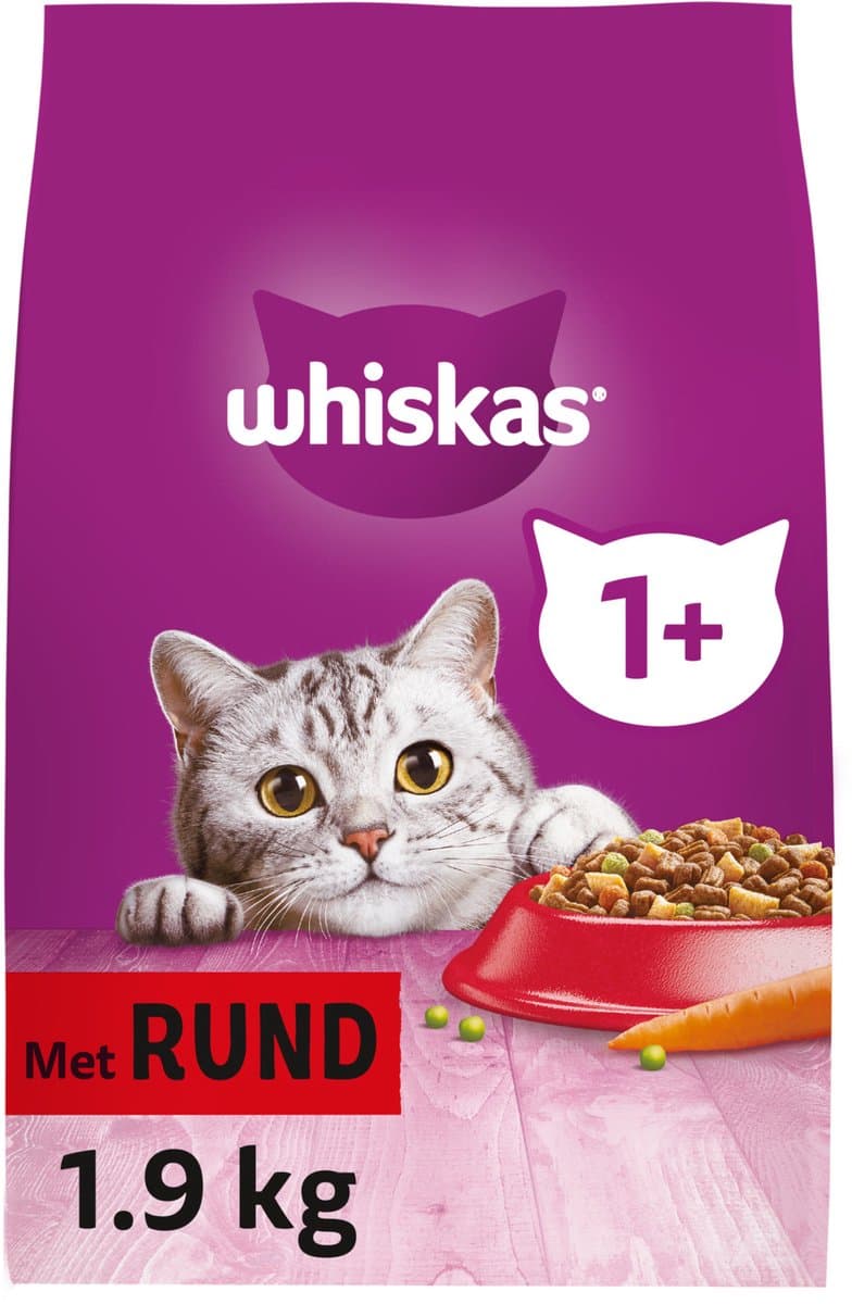 Whiskas kattenvoer droog volwassen rund 1,9 kg