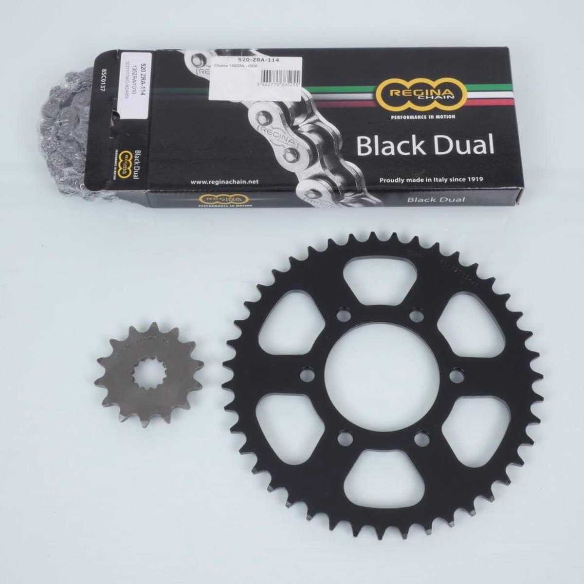 Kit chaîne Regina pour moto Kawasaki 650 Er6-F 2006 à 2017 14x43 Pas 520 Neuf