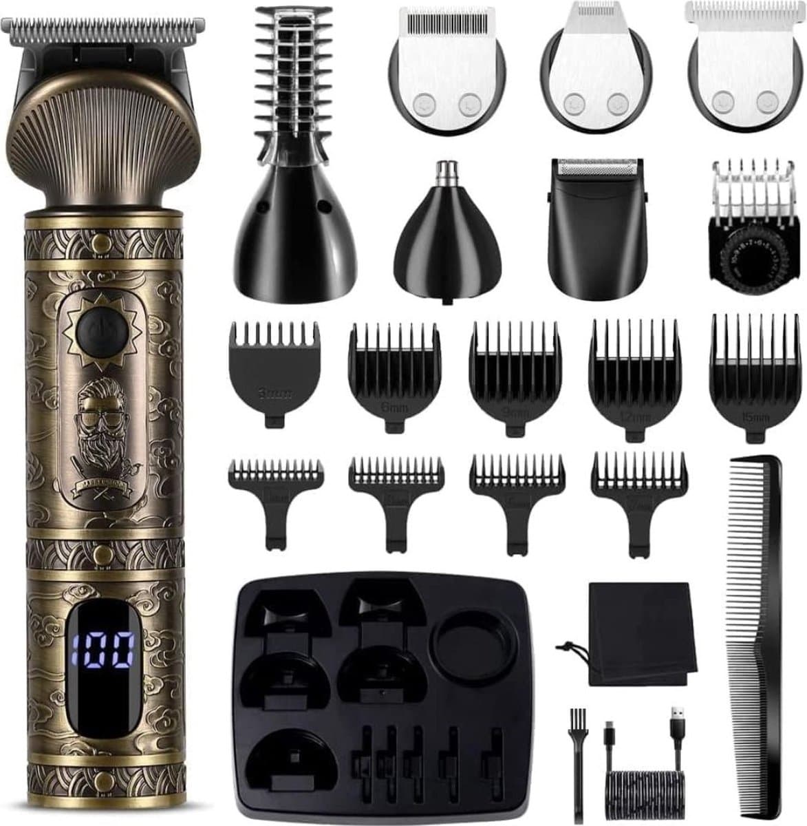 MKSS® Bodygroomer Mannen - Scheerapparaat - Baardtrimmer - Body Trimmer Heren - Zwart met Goud